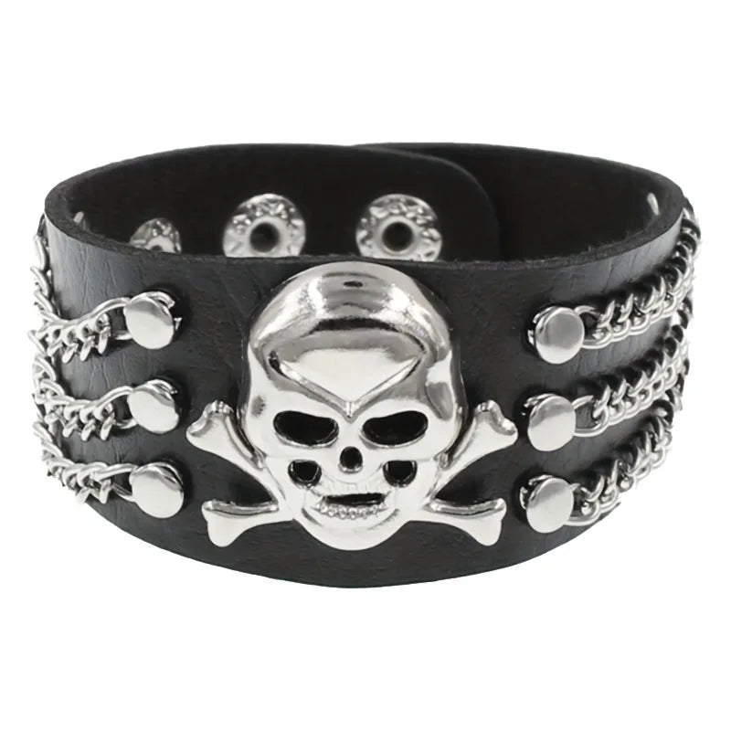 Fashion Gothic Punk Retro Multi Chain Street Dance Bracelet For Halloween Cosplay Christmas Party Birthday Lovers Gifts