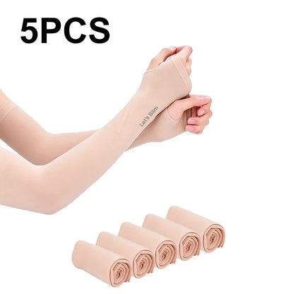 3/5PCS Arm Sleeves for Sun Protection Men's and Women's Elbow Sleeves for Outdoor Sports UV Protection Arm Sleeves - Skin 5pc
