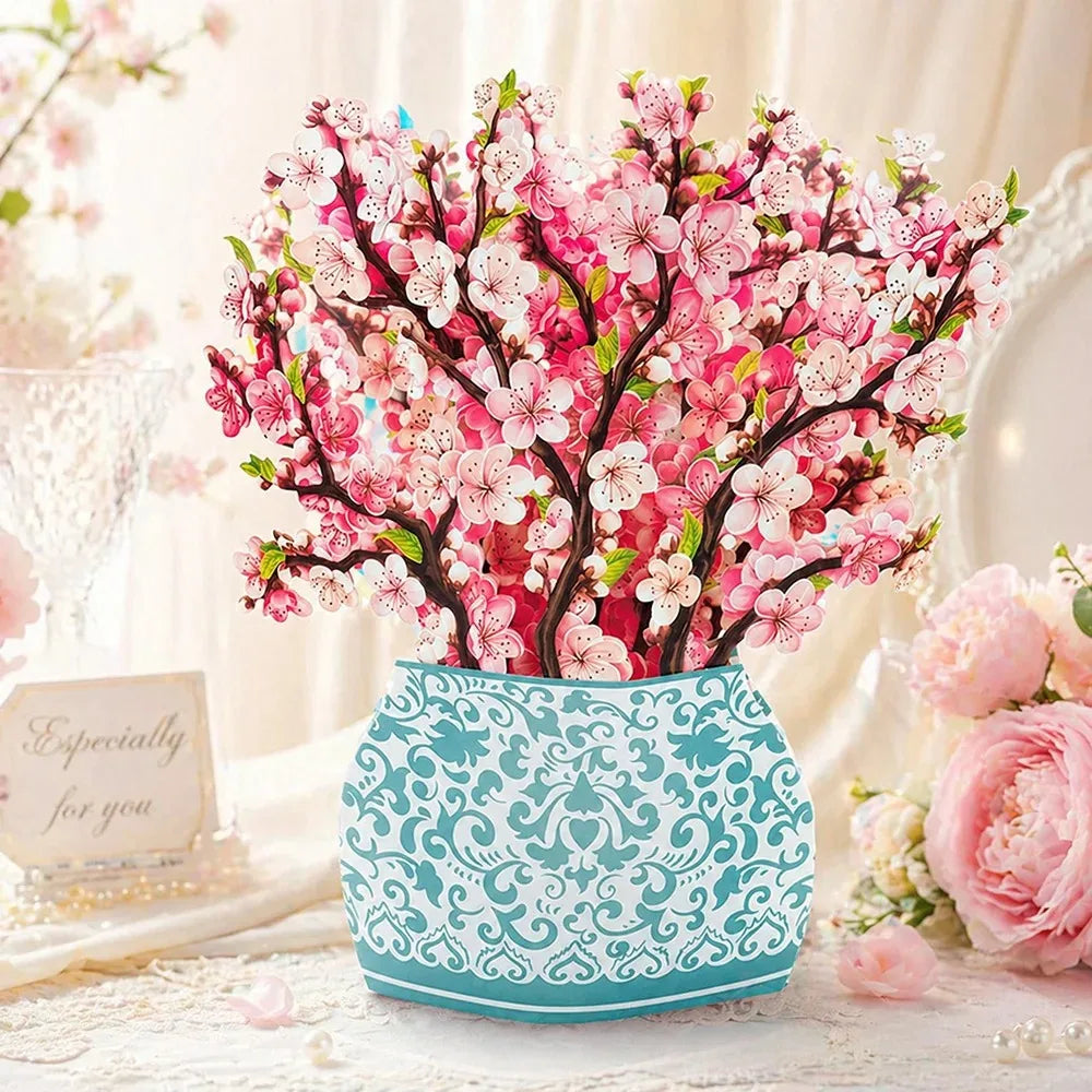 3D Pop Up Flower Greeting Cards Wedding Card Anniversary Thanksgiving Valentines Day Birthday Gift Thank You Card Handmade Ca