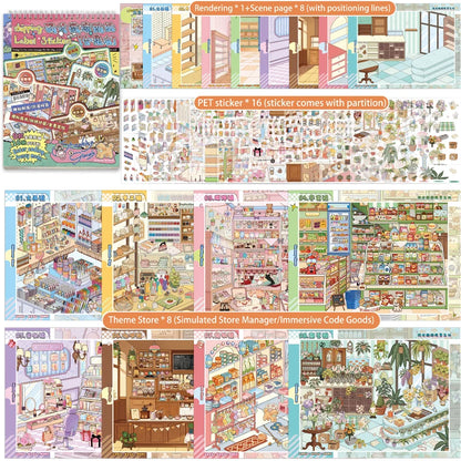8 Types of Scene Simulation Store Management Stickers Collection, Immersive Miniature Stickers, Supermarket and Convenience S