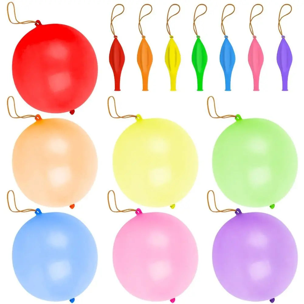 10Pcs Punch Balloons with Rubber Band 18inch Thicken Fun Ballon Birthday Party Baby Shower Kids Daily Games Wedding Decoratio