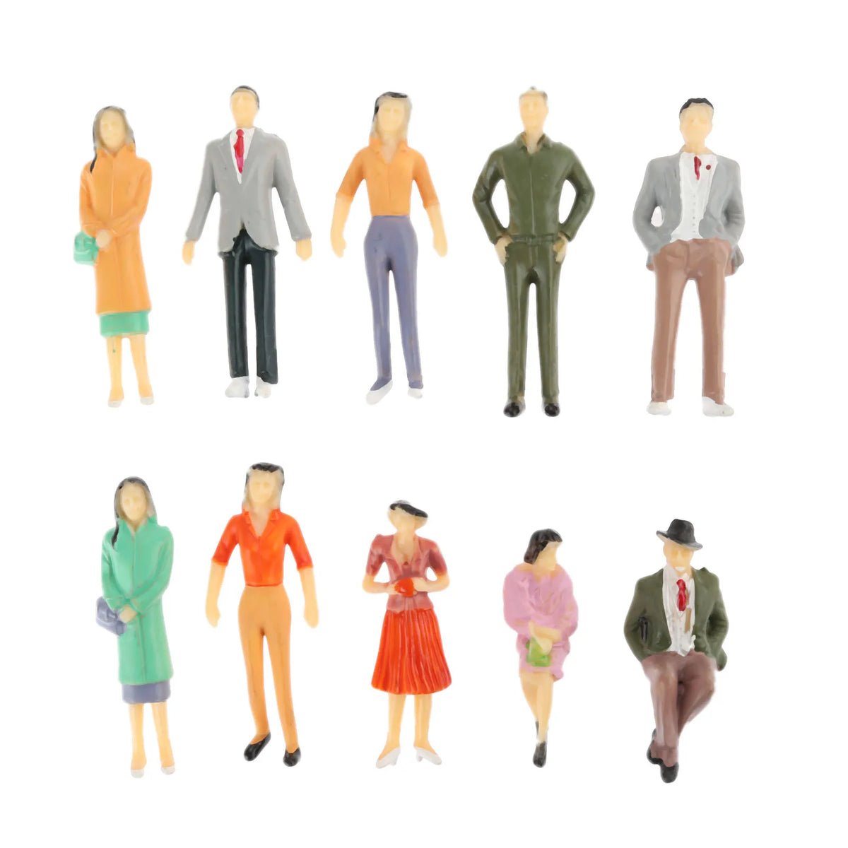 10pcs/lot 1:30 Multicolor Model People Miniature Figures Architectural Models Human Scale Model 65MM Plastic Peoples For Layo