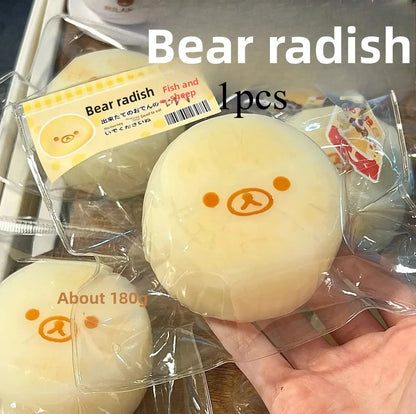 1-2Pc Handmade Squishy with BUTTER Texture - Banana Carrot Bear Shaped to Relieve Stress - Food Grade Silicone - B
