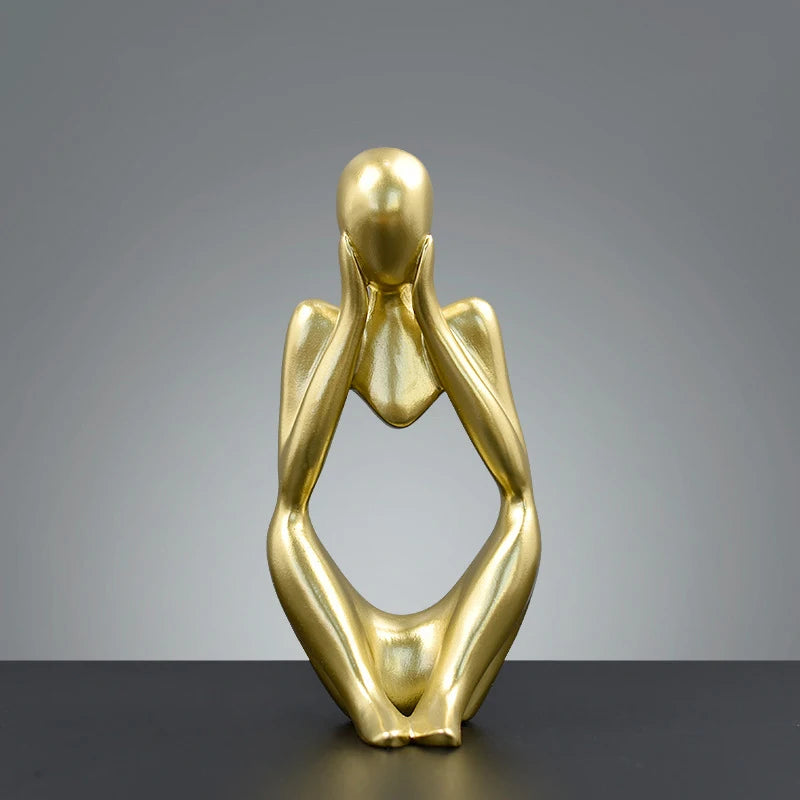 Scandinavian Art Abstract Figures Home Decoration, Mini Crafts, Light Luxury Entryway Ornament, Desktop Decoration 1pc - C