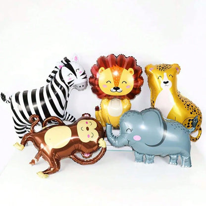New Cartoon Animal Theme Foil Balloon Jungle Safari Forest Lion Rabbit Kids Birthday Decoration Supplies Elephant Giraffe Bal