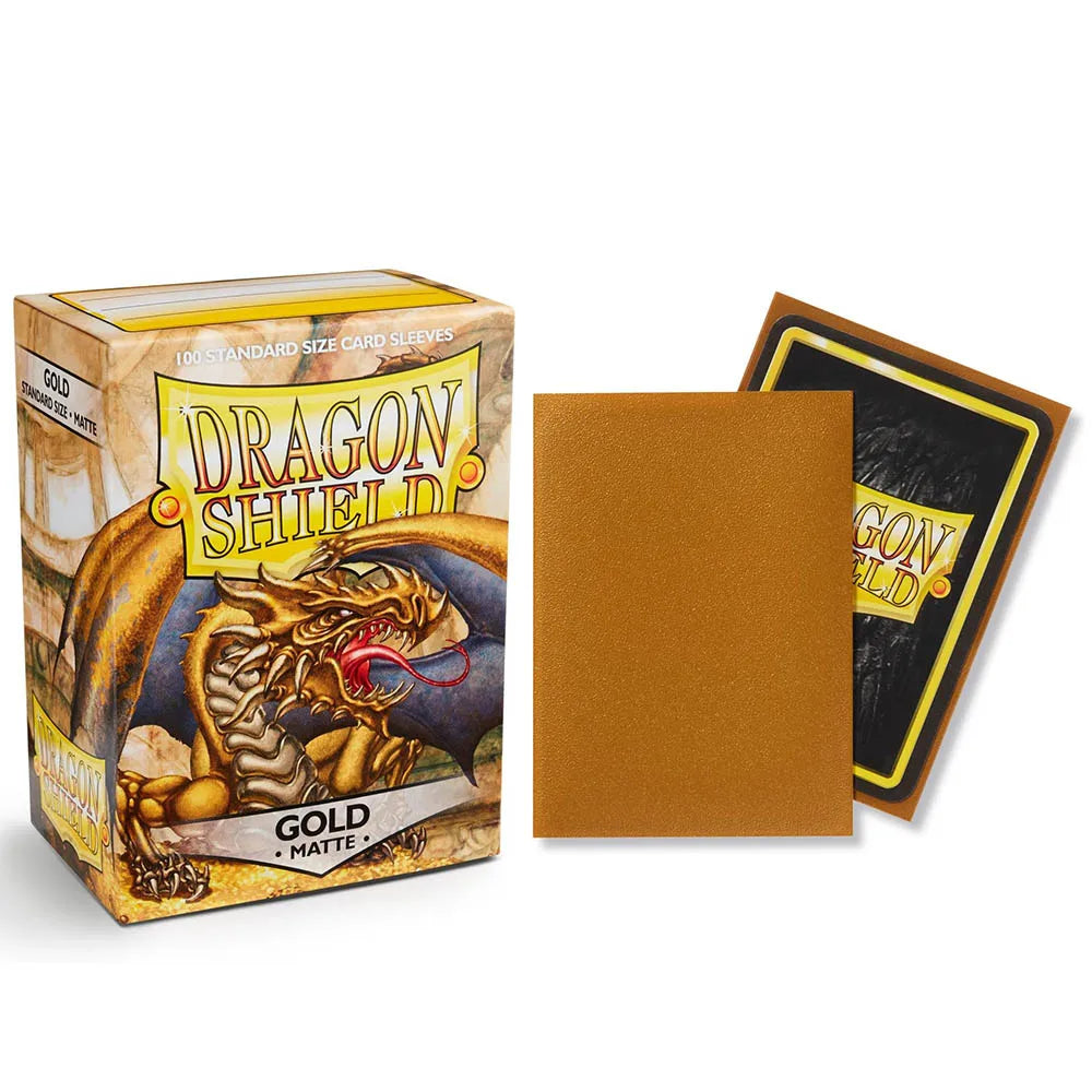 100pcs/Box 66*91cm Matte Cards Sleeves Dragon Shield Cards Cover Cards Protector for PTCG/Star Cards - gold
