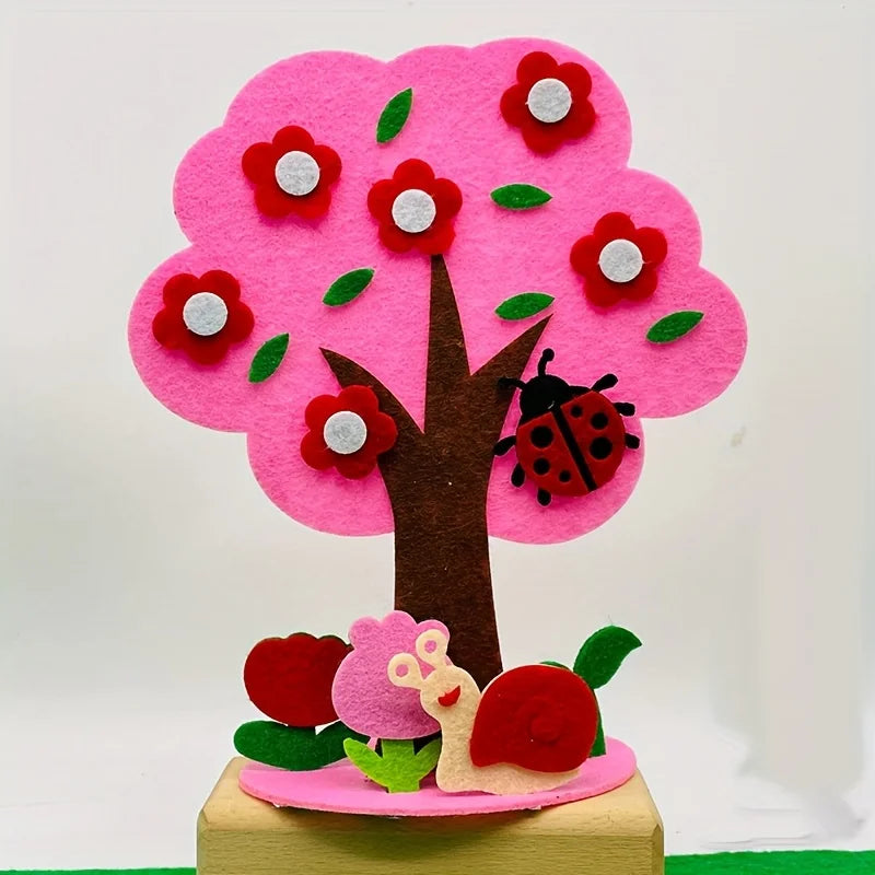 DIY Felt Seasonal Tree Craft Kit Four Seasons Vibrant Colors Polyester Material Fun Design Year Round Decoration Tree Ornamen