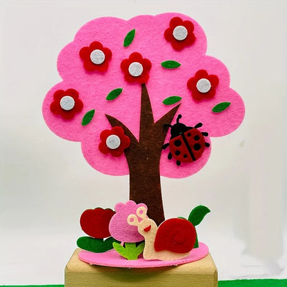 DIY Felt Seasonal Tree Craft Kit Four Seasons Vibrant Colors Polyester Material Fun Design Year Round Decoration Tree Ornamen