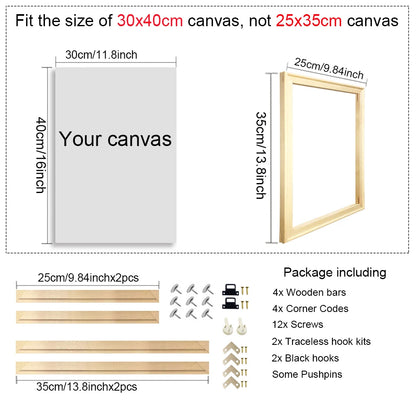 30x40 40x50 50x70 60x90 Canvas Frame Wooden Frames Wooden Photo Oil Painting Canvas Diamond Painting Frames Canvas Wood Wall 