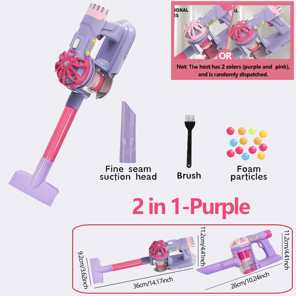 Kids Simulation Electric Vacuum Cleaner Toy Set Housekeeping Role Play Educational Toys for Toddlers Perfect Gift for Girls B