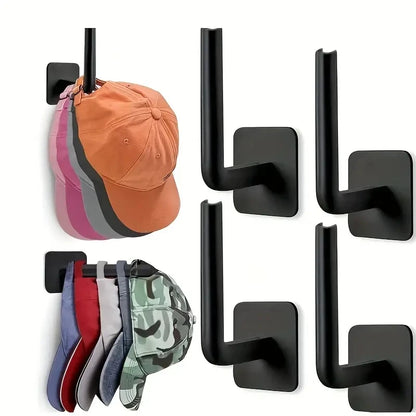 2/4PCS No Punching Strong Paste Hook Shelf Hat Rack Adhesive Hook - 4PCS