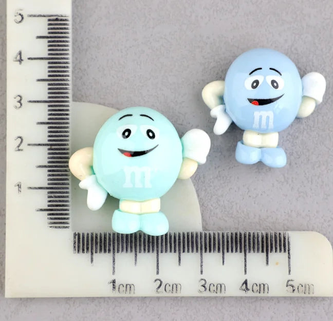 20pcs/lot Kawaii Funny M Beans Flatback Resin Cabochon Scrapbooking Crafts Fit Phone Deco Parts DIY Hair Bows Accessories