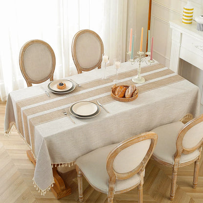 Battilo Linen Cotton Tablecloth Round Rectangular Table Cloth Square Table Cover for Dining Coffee Table Kitchen Room Decor