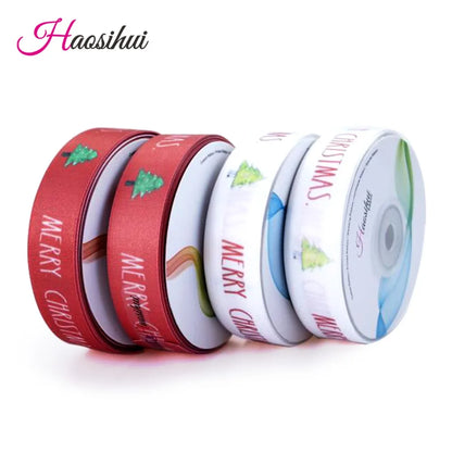 HAOSIHUI Custom Satin Ribbons Personalized Logo Printed Single Face 10~50~100 Yards Polyester for Gift Wedding Birthday DIY T