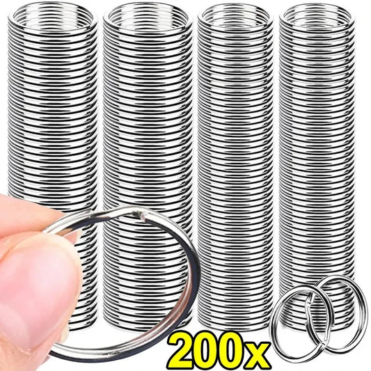 20/200pcs Stainless Steel Key Ring Key Chain 25mm Round Flat Round Split Keychain Polished Metal Blank Circle For DIY Finding