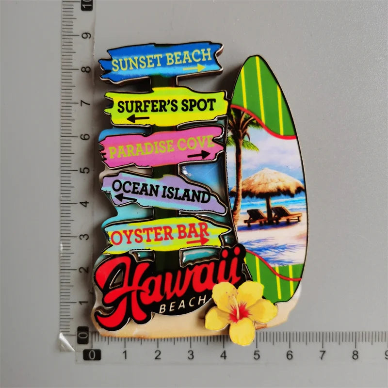 Tourist Souvenirs Fridge Magnets USA,refrigerator Decorations for Miami New York Hawaii Collection of Fridge Ornaments Sticke