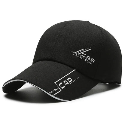 Hats, Men, Summer Long Brim, Baseball Caps, Spring Casual, Outdoor Sun, Fishing Hats, Sunscreens, Shade Caps, Women - black