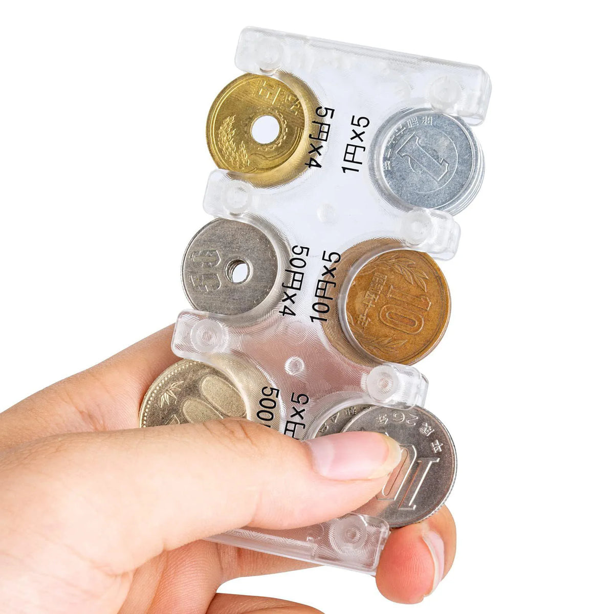 Mini Portable Coin Organizer, Portable Plastic Coin Holder, Multi-Slot Japanese & Korean Currency Storage, Money Management -