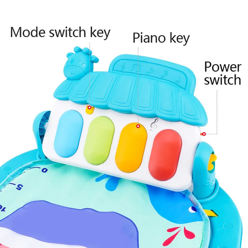 Baby Fitness Stand Music Play Gym Activity Toys Newborn Piano Crawling Blanket Pedal Game Pad Early Education 0-36 Months Gif