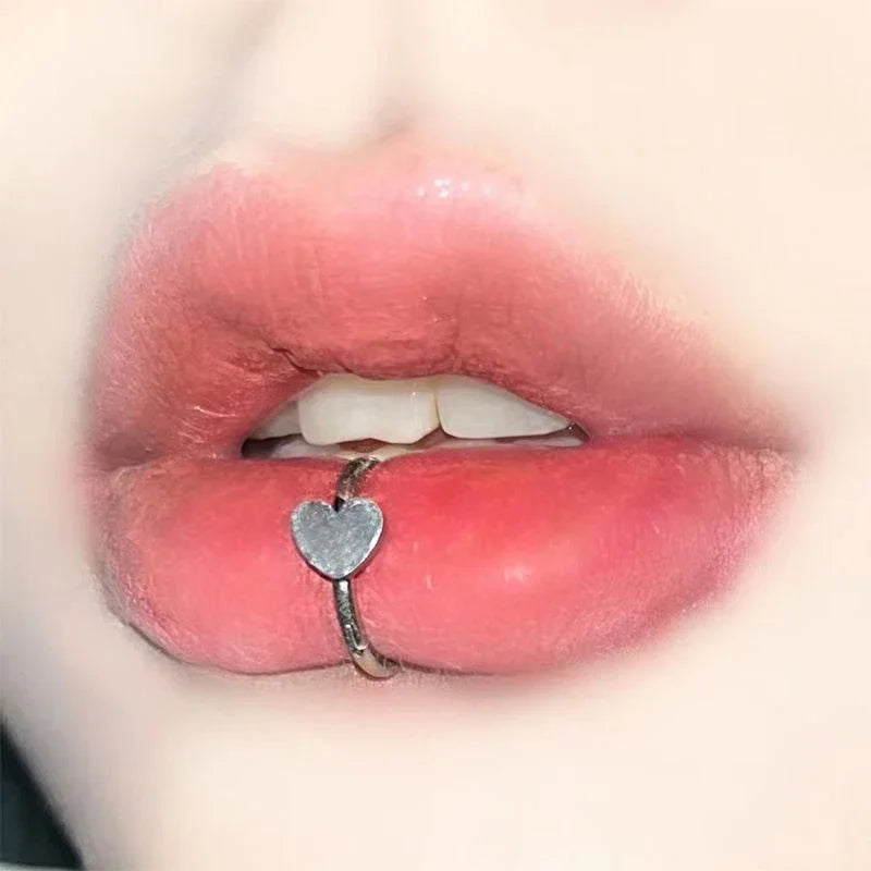 2Pcs/6Pcs Stainless Steel Fake C Clip Lip Ring Labret Piercing Earring Fake Nose Piercing Cool Women Body Jewelry Non-Pierced