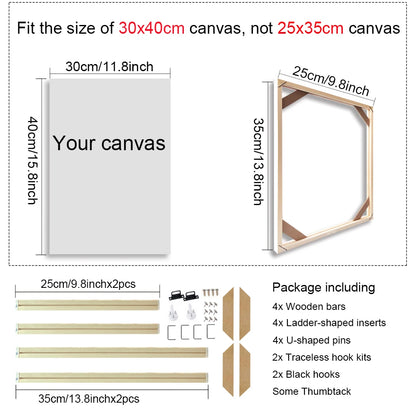 Various Sizes Canvas Frame Wooden Frames Natural Wooden Photo Oil Painting Canvas Diamond Painting Frames Canvas Wood Wall Fr