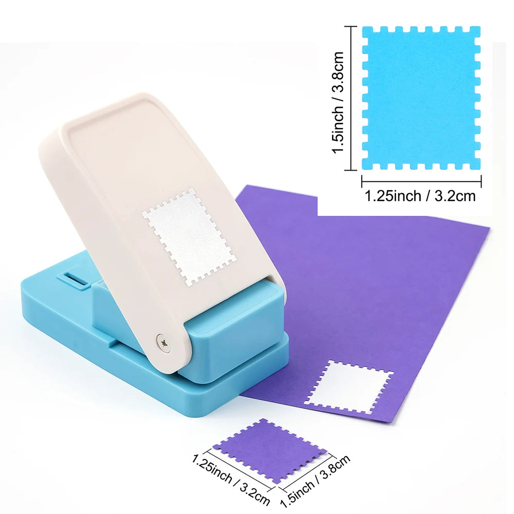 Rectangular Postage Stamp Punches Lever Action Puncher for Paper Crafting Scrapbooking DIY Projects Arts Crafts Supplies Scra