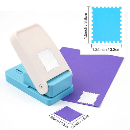 Rectangular Postage Stamp Punches Lever Action Puncher for Paper Crafting Scrapbooking DIY Projects Arts Crafts Supplies Scra