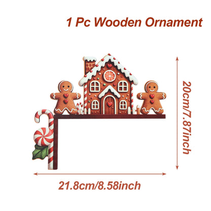 Christmas Gingerbread Man Wooden Door Frame Decoration Merry Christmas Decor for Home 2025 Navidad Xmas Ornament New Year 202