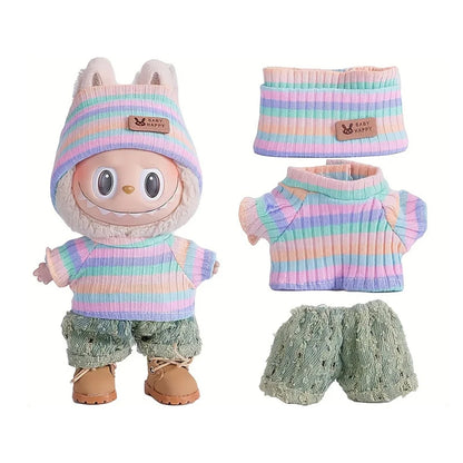 For Labubu accessories Sitting Party Series Classic Dress Grid For Labubu outfit Kid Gift Labubu clothing labubu clothes - no