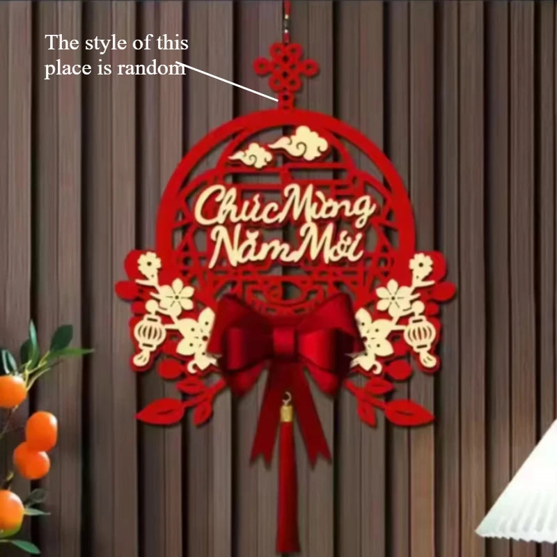2026 Lunar New Year Decorations - Traditional Tet Festival Hanging Ornaments with Tassels, Asian Spring Festival Home Decor G