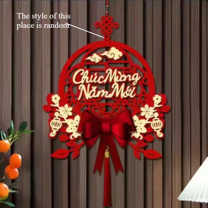 2026 Lunar New Year Decorations - Traditional Tet Festival Hanging Ornaments with Tassels, Asian Spring Festival Home Decor G