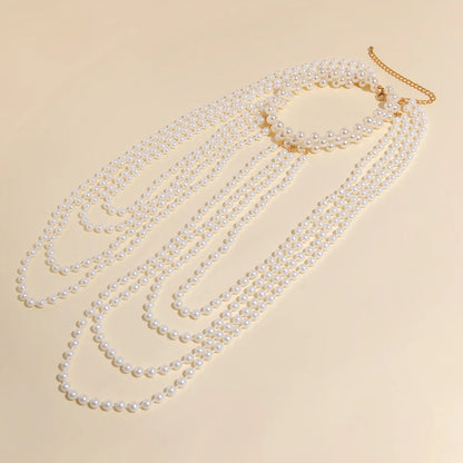 Lace Bridal Necklace, Imitation Pearl Chain, Elegant Wedding Accessory, Scrapbooking Supplies, Planner Decoration, DIY Craft 