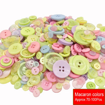 50g/Pack Mix Size Mix color Resin Button 1-3cm Sewing Buttons For Scrapbook Crafts DIY Handmade Sewing Accessories - Macaron 