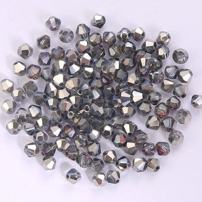 100Pcs 4MM Glass Bicone Shaped Beads Faceted Crystal Beads for Jewelry Making Bracelet Necklace Earrings DIY Beading - 19