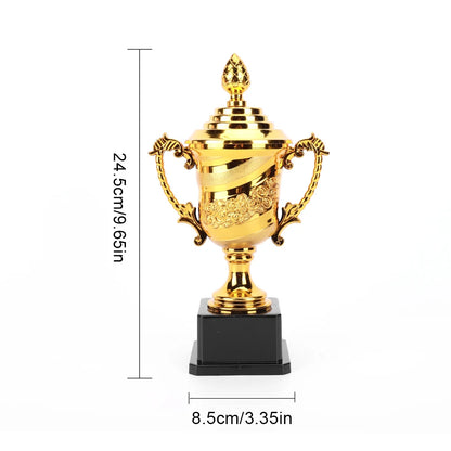 Gold Plastic Reward Trophy Cup Soccer Medals Prize Cup Early Educational Basketball Football Winners Gifts for Game School - 