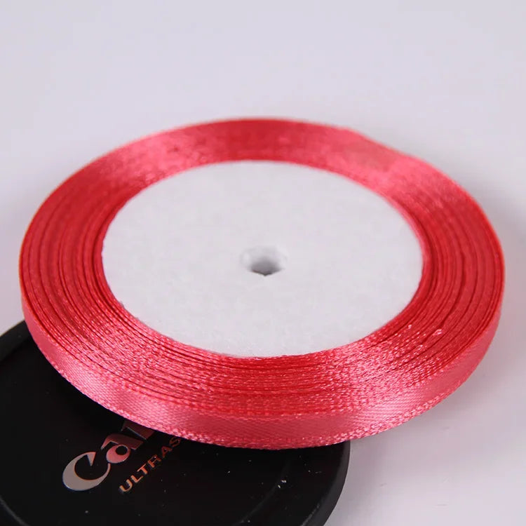 22 Meters/Roll 6mm Silk Satin Ribbons Christmas Halloween Birthday Party Gift Wrapping Ribbons DIY Handmade Crafts Material