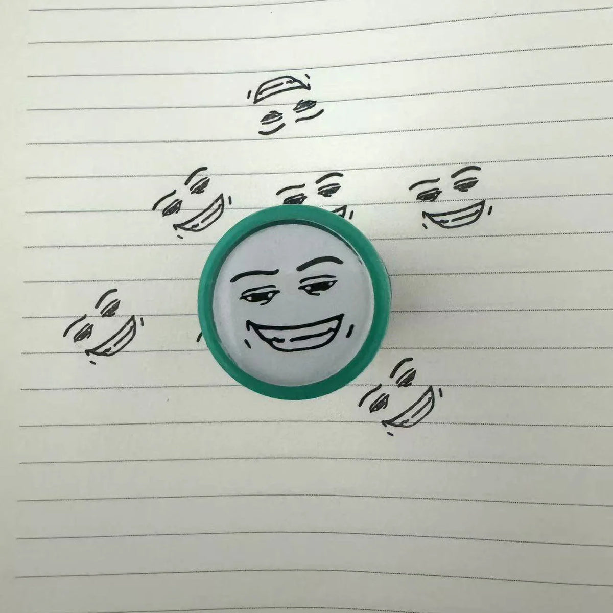 Subtle Quirky Funny Pressing-style Notebook Stamps Simple Smiling Face Seal For Exclusive Mark