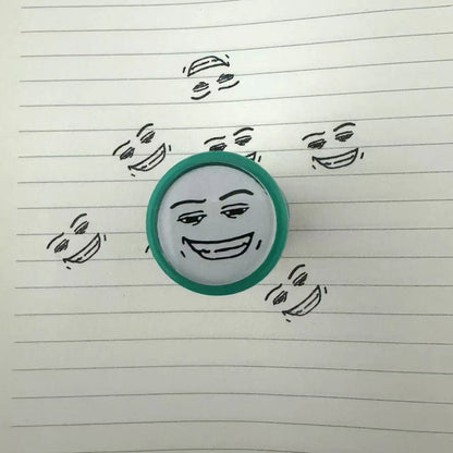 Subtle Quirky Funny Pressing-style Notebook Stamps Simple Smiling Face Seal For Exclusive Mark