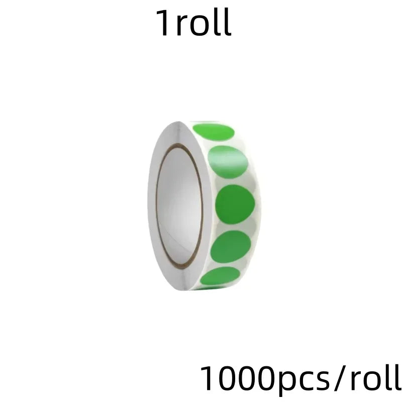 1000 PCS Color Dot Label Sticker Classification Mark Coated Paper Sticker Rolls Kawaii Stationery Aesthetic - Green-1000pcs r