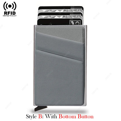 Anti-theft Cards Protectors Card Holder Minimalist Smart Wallet RFID Protection Aluminum Metal Box Cardholder Case Porte Cart