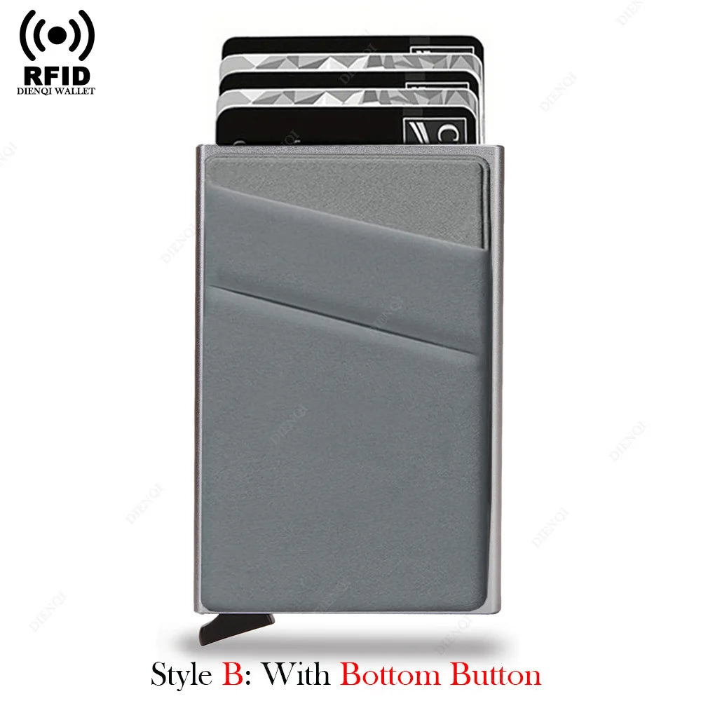 Anti-theft Cards Protectors Card Holder Minimalist Smart Wallet RFID Protection Aluminum Metal Box Cardholder Case Porte Cart