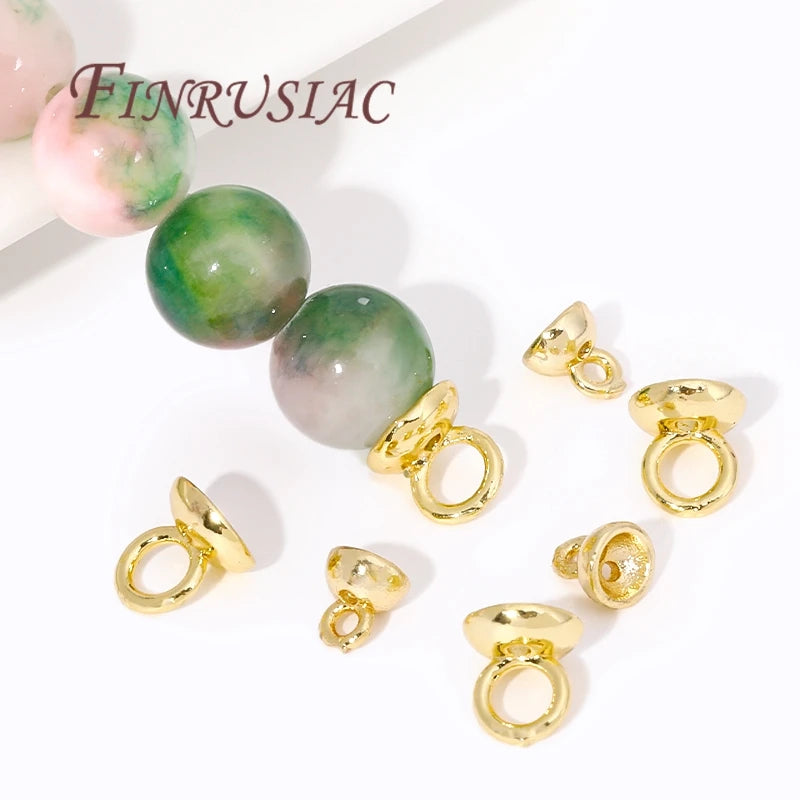 10/20Pcs 18k Real Gold Plated End Cap For Jewelry,Crimp Beads,Jewelry Making Materials,Clam Shell Bead Tip,DIY Accessories