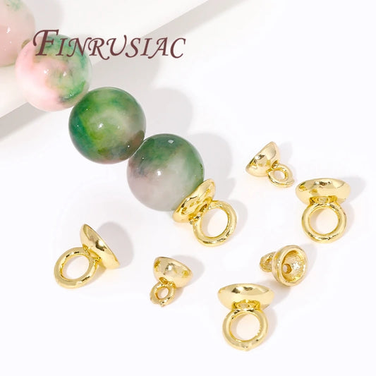 10/20Pcs 18k Real Gold Plated End Cap For Jewelry,Crimp Beads,Jewelry Making Materials,Clam Shell Bead Tip,DIY Accessories
