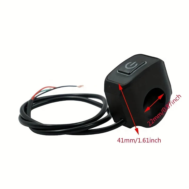 Universal Motorcycle Handlebar Switch Button 12V Button Connector Switch for Electric Star Pressure Waterproof Control Switch