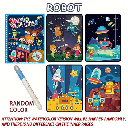 Magical Book Water Drawing Montessori Toys Reusable Coloring Book Magic Water Drawing Book Sensory Early Education for Childr