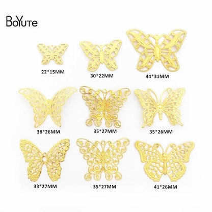 BoYuTe Filigree Mix Styles Metal Brass Stamping Butterfly Flower Filigree Findings DIY Hand Made Jewelry Accessories