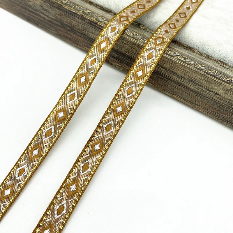 Lace Trim, Vintage Ethnic Lace Tape 2 Yards, 13mm Wide for Sewing, DIY Crafts, Lace Projects, Scrapbooking, Floral Tape - 07