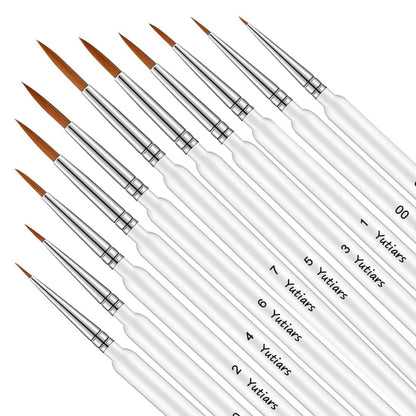 10/11pcs Miniature Paint Brushes, Detail Tip Paint Brushes Set With Ergonomic Handle - Suitable For Acrylic Painting, Oil, Wa