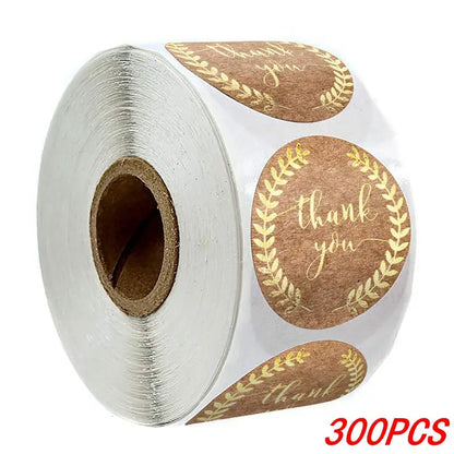 100-500pcs 1inch Vintage Kraft Paper Handmade With Love Stickers for Package Thank You Stationery Adhesive Labels Baking Seal