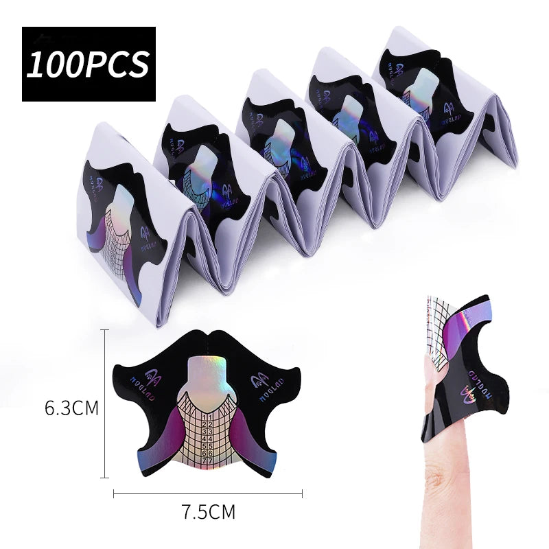 Forms for Extension Nail Molds Gel Paper for Nails Extension Templates Sculptural Shape Forms for Nails Bottom Polygel Sticke